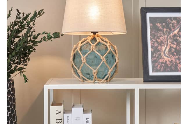 4. Lucy Buoy Style Glass Table Lamp – Blue, £60, BHS
