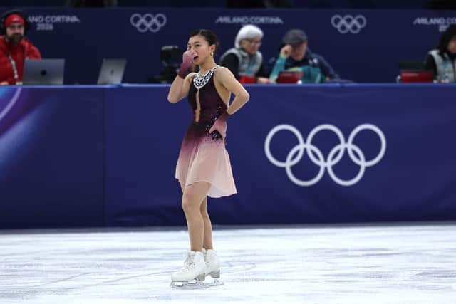 Cheered on by Ilia Malinin, the ‘Quad God’ who crashed out of medal contention in a dramatic conclusion to the men’s event, Liu reeled off seven triples to stomp to the top of the standings with a total of 226.79.