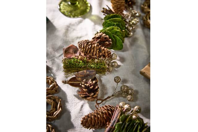 3. Woodland Walk Natural Christmas Garland with Lights – 120cm, £27, Dibor