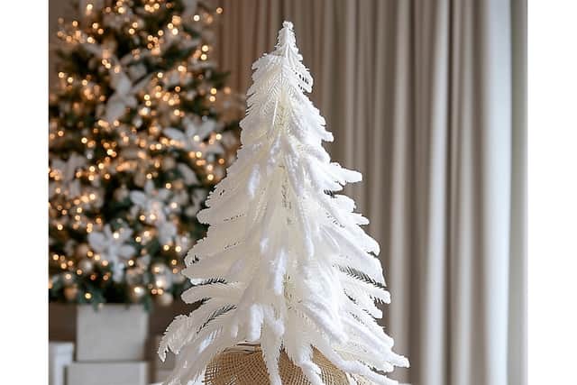 6. White Tabletop Faux Christmas Tree, £19, Rowen Homes