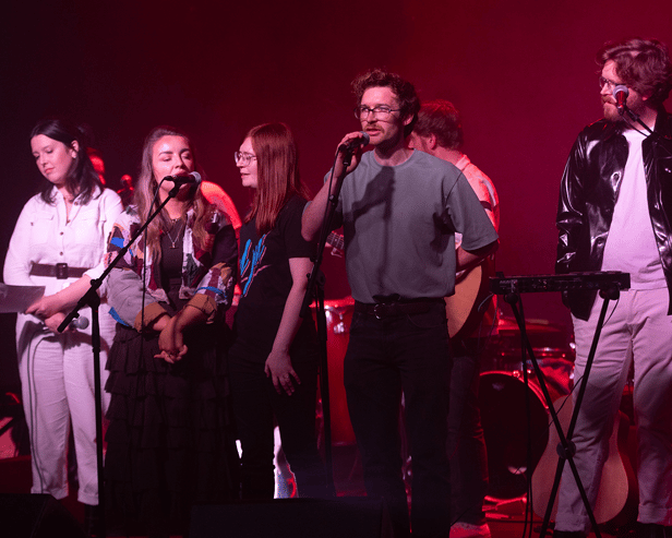 Some of the musicians on stage for the Lory Kenny tribute concert