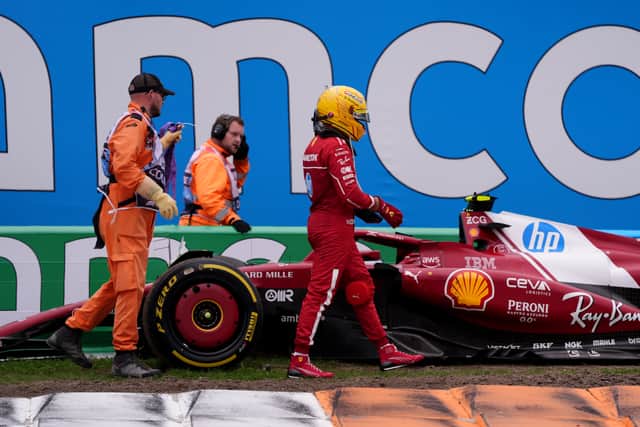 Hamilton failed to score points for the second successive race, after finishing 12th last time out, when he careered into the wall on lap 23.