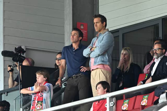 Reynolds and McElhenney were at the SToK Cae Ras on Saturday to watch Wrexham play their first home game in the second tier of English football since May 1982.