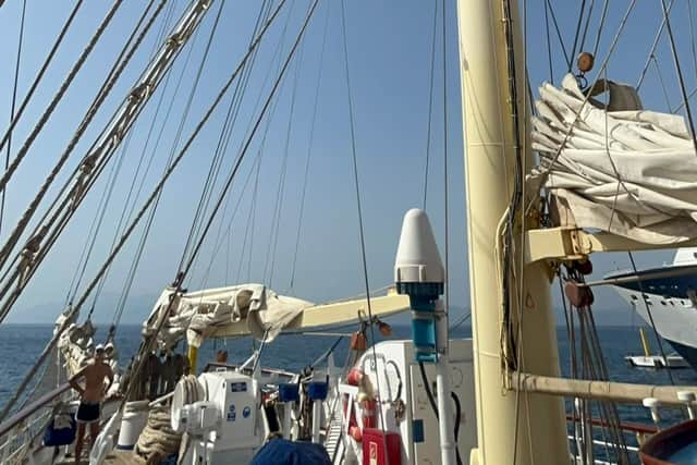 I feel a mixture of relief and pride that I didn’t chicken out halfway up, and can testify that the scenery from the wooden platform at the top – taking in the sprawling blue sea on one side and the port of Kusadasi on the other – is indeed a fitting reward.