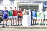 Intermediate football captains with Offaly GAA chairman Tom Parlon and sponsors.