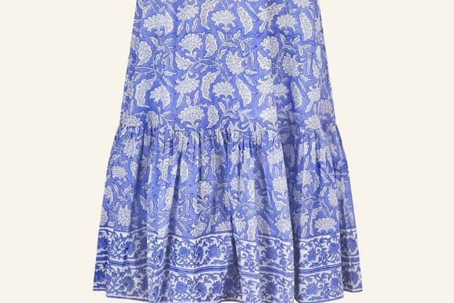 Macnamara agrees, saying that “they draw the eye without overwhelming the frame. Placement is also important – prints concentrated at the hem or sleeve can be really flattering.”