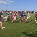 Edenderry coming onto the field for their game against Bracknagh