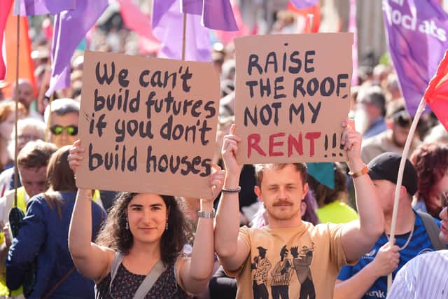 Homes turned into ‘financial assets’, hundreds of housing protesters told