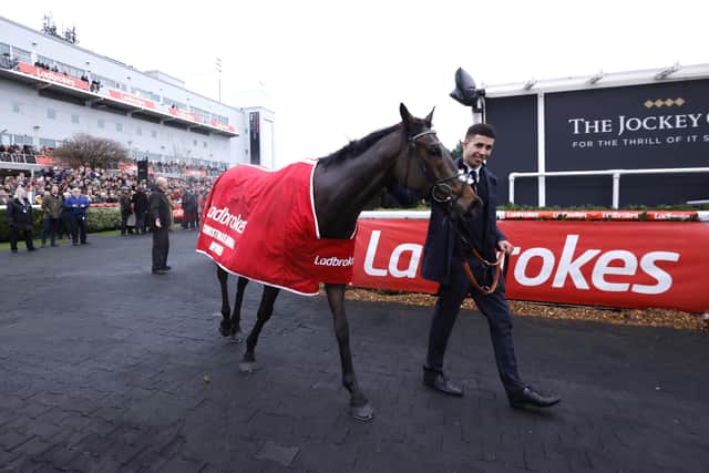 Constitution Hill then missed his intended comeback run in Newcastle’s Fighting Fifth Hurdle due to lameness following a gallop at Newbury, but showed all his ability remains firmly intact when giving 7lb and a two-and-a-half-length beating to Lossiemouth.