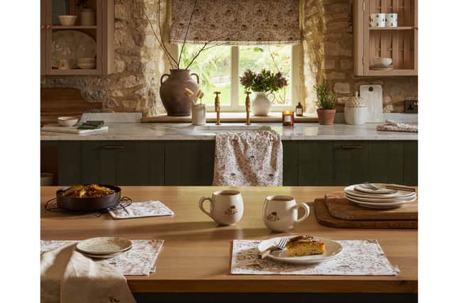4. Woodland Friends Collection: Washable Placemats (Set of 2), £22; Woodland Friends Fabric by the Metre, £32; Tea Towel, £11.50; rest of items from a selection, Sophie Allport