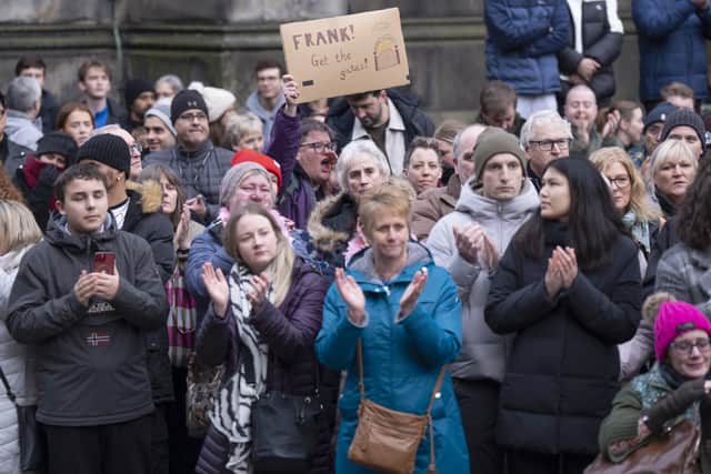 To applause from the crowd, the choir sang Movin’ On Up by Primal Scream and One Day Like This by Elbow.