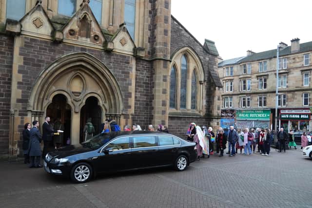 Beginning the funeral, the vicar said the comedian and writer, who died age 63 earlier this month receiving palliative treatment for terminal cancer, would be remembered with “kindness and with love” and added “forgiveness” was among the themes of the service.