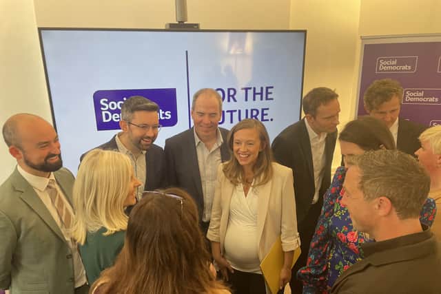 Flanked by her party’s candidates at a campaign event in Dublin, she said they would speak to all parties after the election, but urged voters to “vote left, transfer left”.