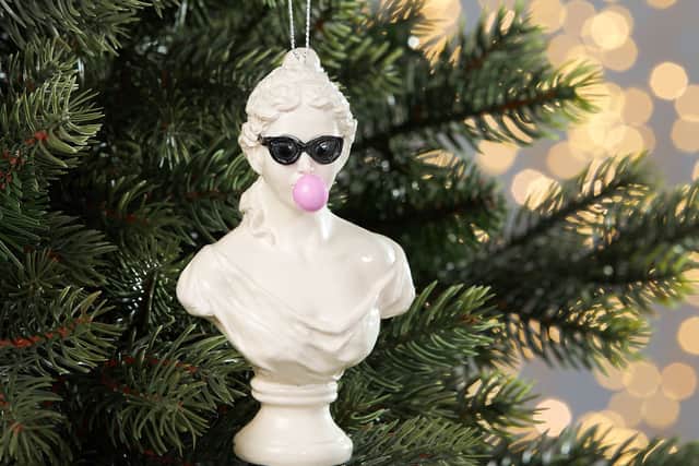 9. John Lewis Wisdom & Wonder Bubblegum Statue Tree Decoration, £8, John Lewis & Partners
