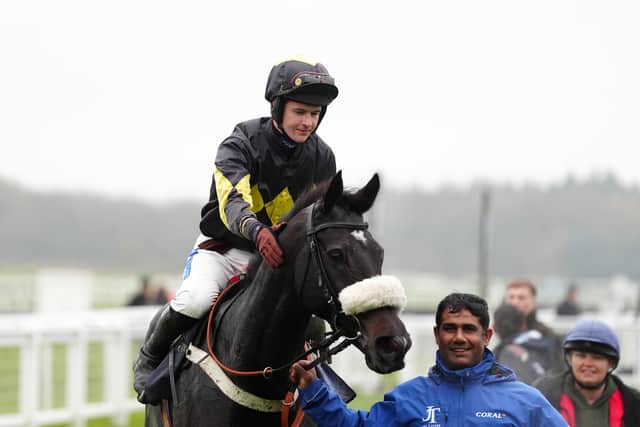JPR One was a Grade Two-winning novice last season and has had this as his aim since coming back into training and those who backed him at 11-4 never had a moment of worry.