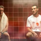 Steve Coogan and Éanna Hardwicke as Mick McCarthy and Roy Keane