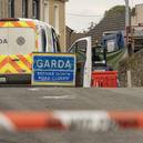 The scene at St Johnston this afternoon following the accident