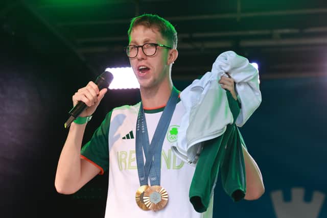 Rhys McClenaghan, 25 and from Co Down, won gold in the pommel horse final.