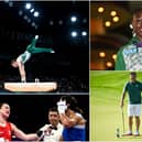Clockwise from top left: Rhys McClenaghan, Rhasidat Adeleke, Kellie Harrington, Rory McIlroy and Shane Lowry.