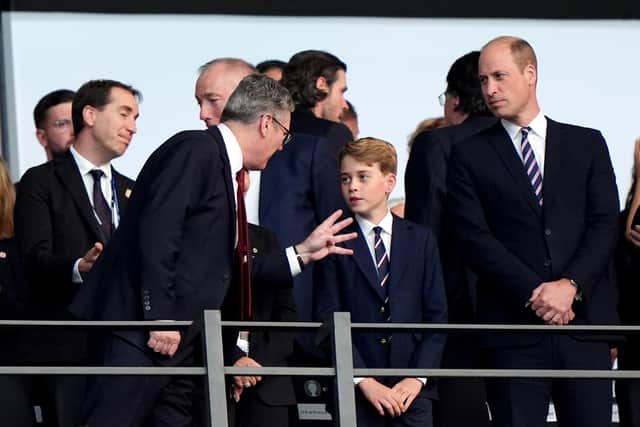 Close to them was King Felipe VI of Spain and Infanta Sofia of Spain.
