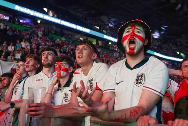 Barber Sam Tattersall, 29, from Nottingham, who shaved a red St George’s Cross into his hair, said before the match: “I thought I’d go for it with the St George’s cross because football’s coming home.”
