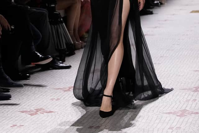 However, Saab’s newest couture collection delved deeper into the unknown, displaying bodices embroiled in sequined spider webs, pluming necklines and cascading capes, evoking an almost supernatural etherealism.