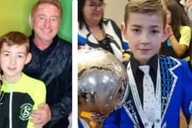 Bobby Kinsella with Michael Flatley at the 2024 World Irish Dancing championships.