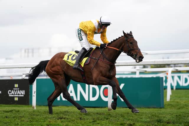 “We’re dropping back in trip as the Ryanair looks a very good option for him. If you’re classy enough to win a Gold Cup, then you’re certainly classy enough to win a Ryanair. His run style suggests this might just be what he wants now.”
