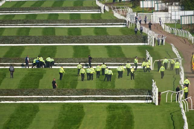 Last year’s race was delayed due to Grand National protesters making their way onto the track, with the contest eventually going off nearly 15 minutes later than scheduled.