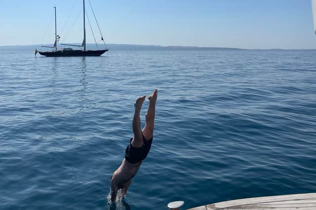 The following morning, it’s time for our first swim stop. Daily dips into the azure waters of the Adriatic sea quickly become the highlight across the journey. Diving off the back of the boat in a series of idyllic coves, the calm, cool Croatian sea could be bottled as the ultimate hangover cure.