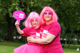 Breast Cancer Ireland Patient Supporter Avril Tierney and her daughter Tess (8) from Laois pictured at the launch of Breast Cancer Ireland’s Very Pink Run. Pic: Marc O'Sullivan