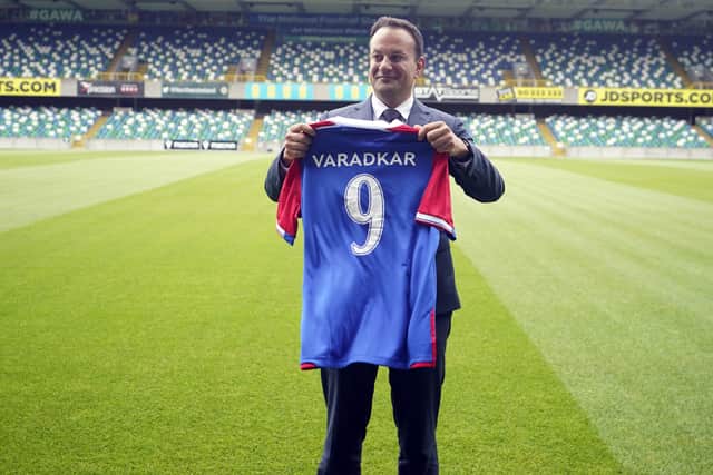 Mr Varadkar said it was positive to see Linfield FC training players from Northern Ireland and the Republic of Ireland.