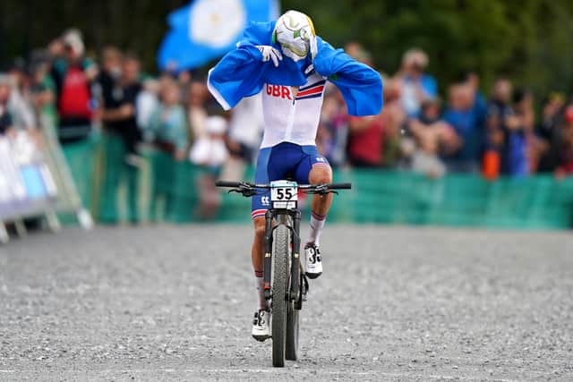 Pidcock adds the world mountain bike title to the Olympic crown he took in Tokyo and the cyclo-cross world title he won in 2022, plus achievements on the road that include a Tour de France stage win last year and victory at Strade Bianche this spring.