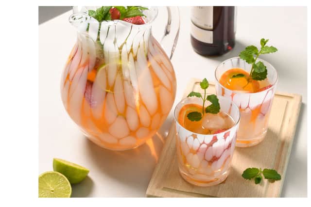 1. Sienna White Speckled Glass Jug, £29; Sienna White Speckled Glass Tumblers, Set of 4, £29, ProCook