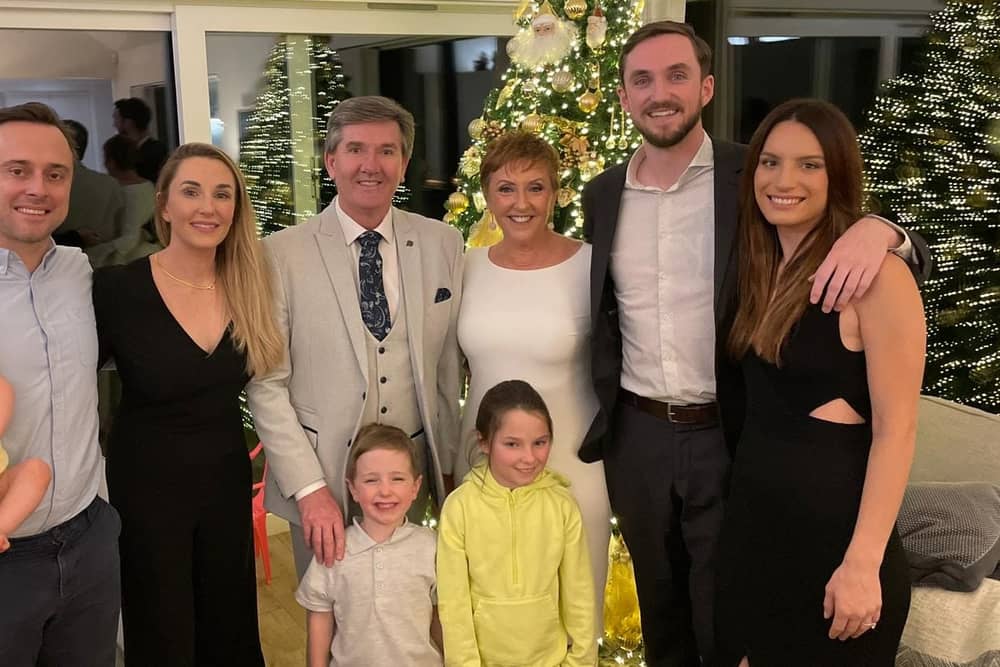 Daniel and Majella with family members at their 20th anniversary celebrations