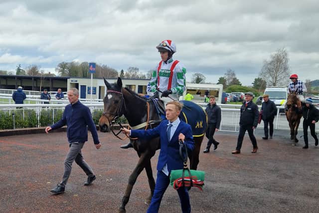 “I was off the bridle all the way but they do kick early and although it is a sharp track, you do have to stay. After three out we were in command.”