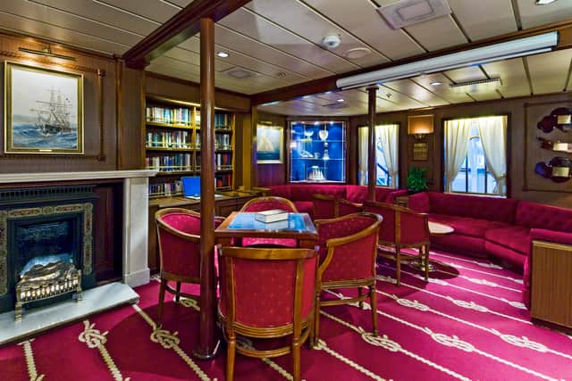 An open-seating dining room allows guests to socialise together as the cruise goes on, while the indoor-outdoor bar and Edwardian-style library offers plenty of options for inclement weather or simple quiet time.