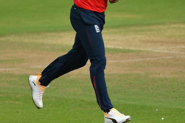 England used eight bowlers after electing to field first – they were asked to bat in all three matches against Australia as they lost the toss – and only Chris Jordan completed his four-over quota.