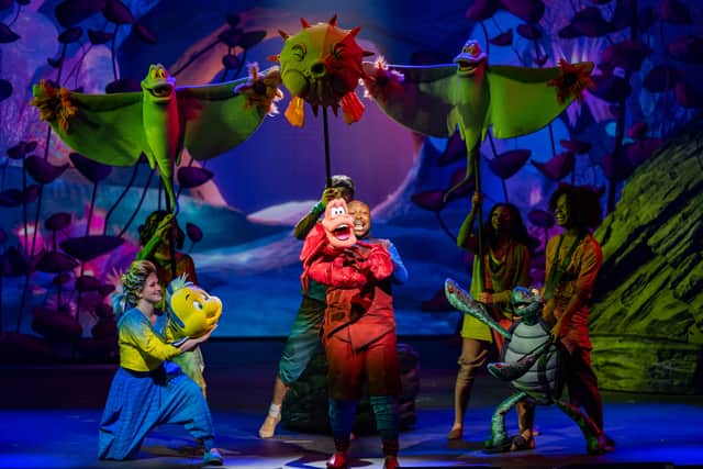 The forest-themed 1,274-seat Walt Disney Theatre hosts two exclusive new shows: Disney Seas The Adventure, which foolishly allows Goofy to take charge of the bridge while Captain Minnie is indisposed, and a Broadway-style staging of The Little Mermaid, distinguished by inventive puppetry and a scene-stealing Sebastian during a bubble-filled rendition of Under The Sea.