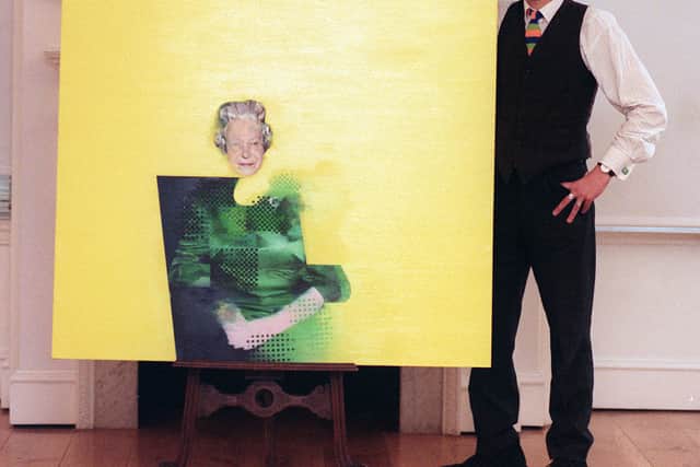 Susan Ryder painted the Queen over the course of four sittings in the Yellow Drawing Room at Buckingham Palace.