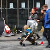 Tents of homeless people in Dublin