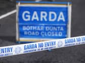 Garda road closed sign and tape