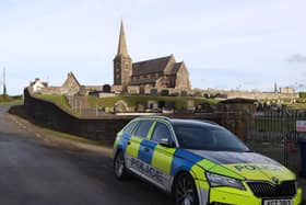 A PSNI vehicle near Drumcree Church on Tuesday