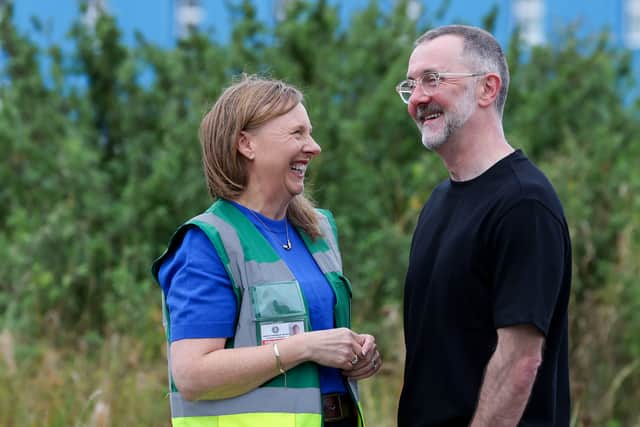 Trim Community First responder, Nicola Fanning, is reunited with Gordon Flood (Garrett White/MediaConsult)