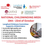 National Childminding Week takes place from 19th October to 23rd October