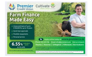 Grow Bigger: Premier Credit Union boosts Farm Loan limit to &euro;100k