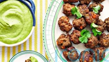 Brin Pirathapan&rsquo;s sausage pakoras with mango and coriander chutney recipe