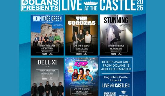 Dolan&rsquo;s announces massive 2026 &ldquo;Live at the Castle&rdquo; line-up at King John&rsquo;s Castle