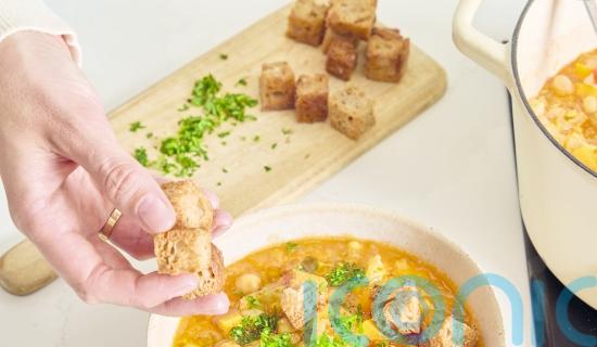 How to make Ella Mills&rsquo; chunky chickpea and lentil soup with tahini and tomatoes 