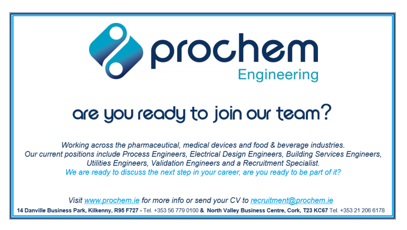 HIRING NOW: Prochem Engineering are recruiting in Kilkenny